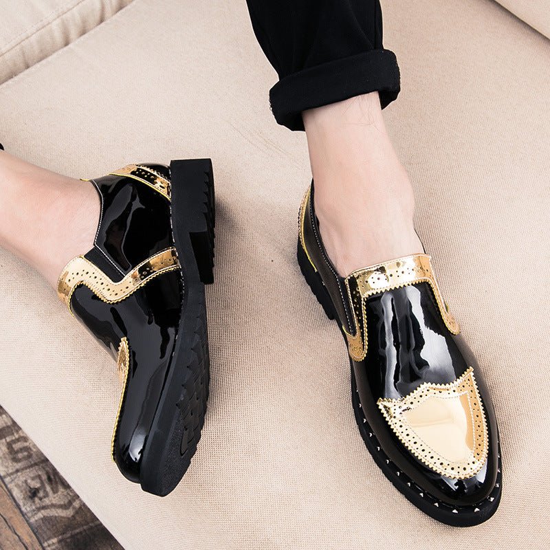 Chaussures homme style british cuir pointu brillantes décontractées petites chic! - IVOIRART.COM