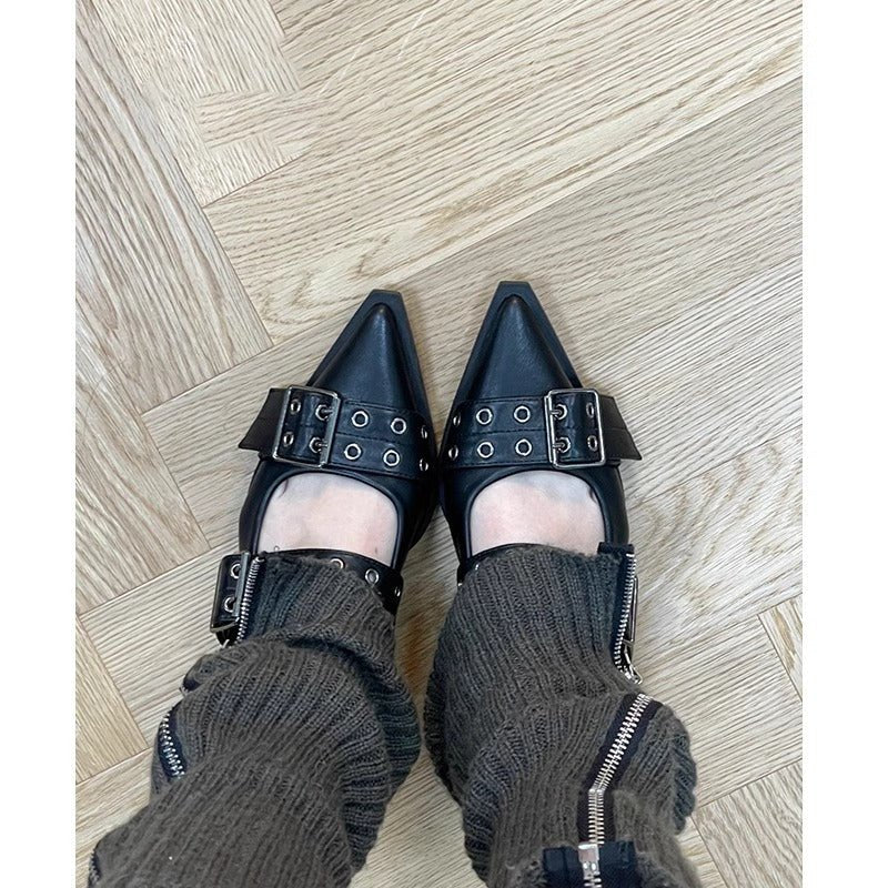 Chaussures Mary Jane à bout pointu style français coréen, doux et frais, talon épais - IVOIRART.COM