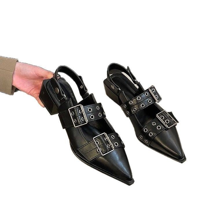 Chaussures Mary Jane à bout pointu style français coréen, doux et frais, talon épais - IVOIRART.COM