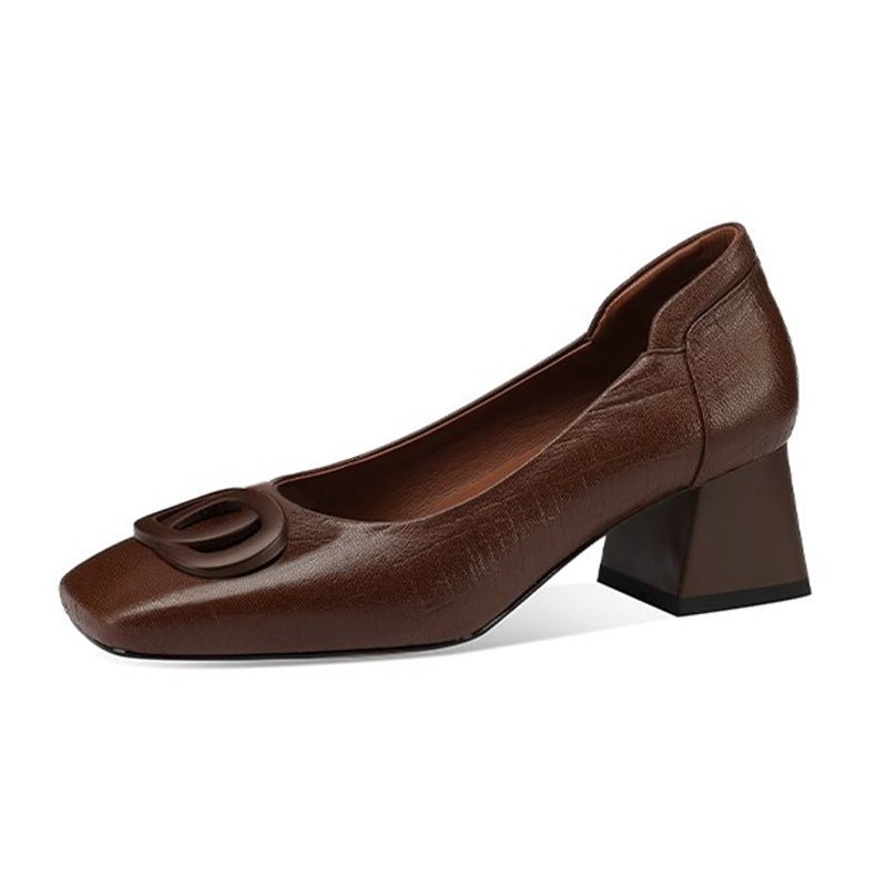 Chaussures Mary Jane en Cuir Polyvalentes pour Femme à Talons Hauts Élégants - IVOIRART.COM