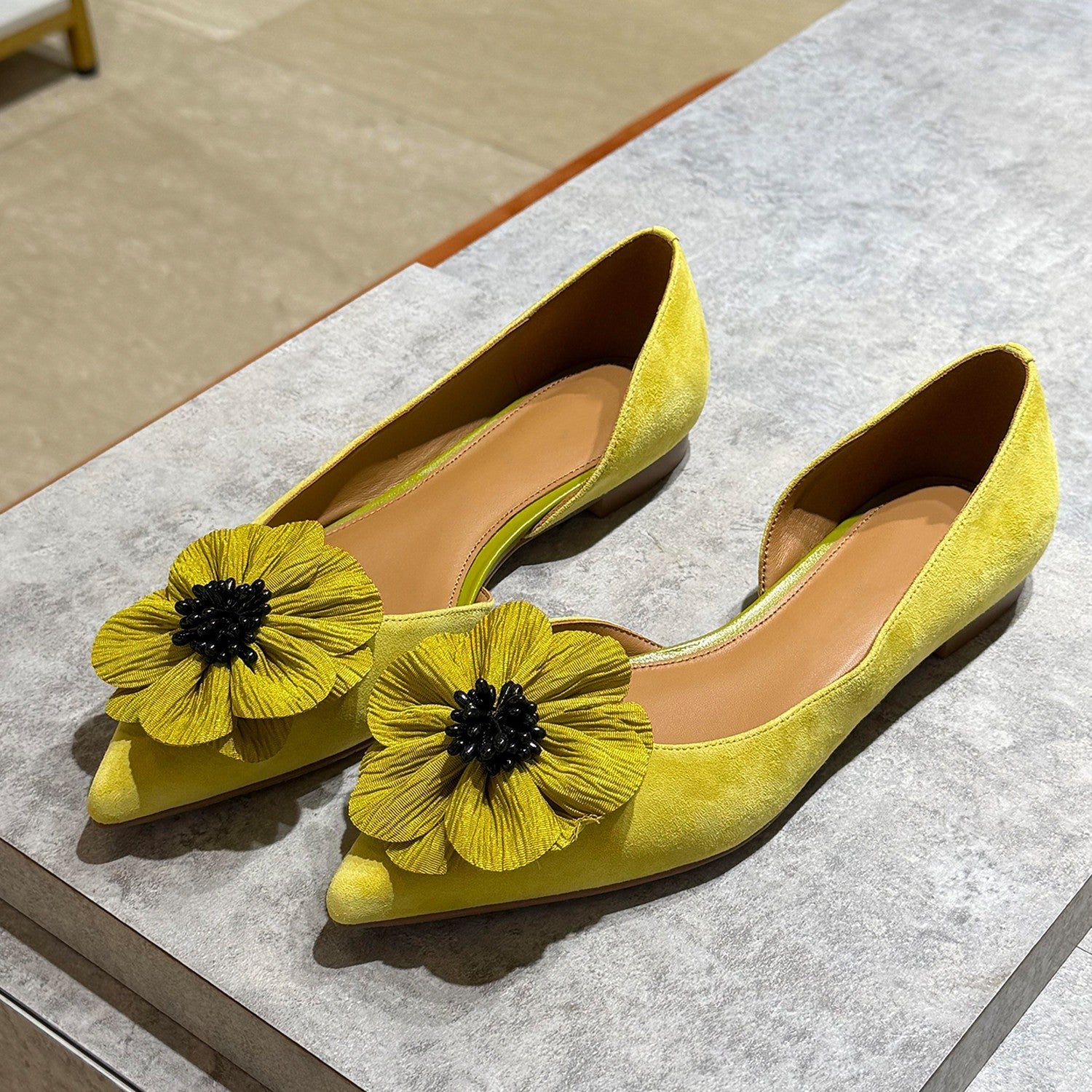 Chaussures Mary Jane Femme 2026 - Bout pointu floral, tige souple, confort style - IVOIRART.COM