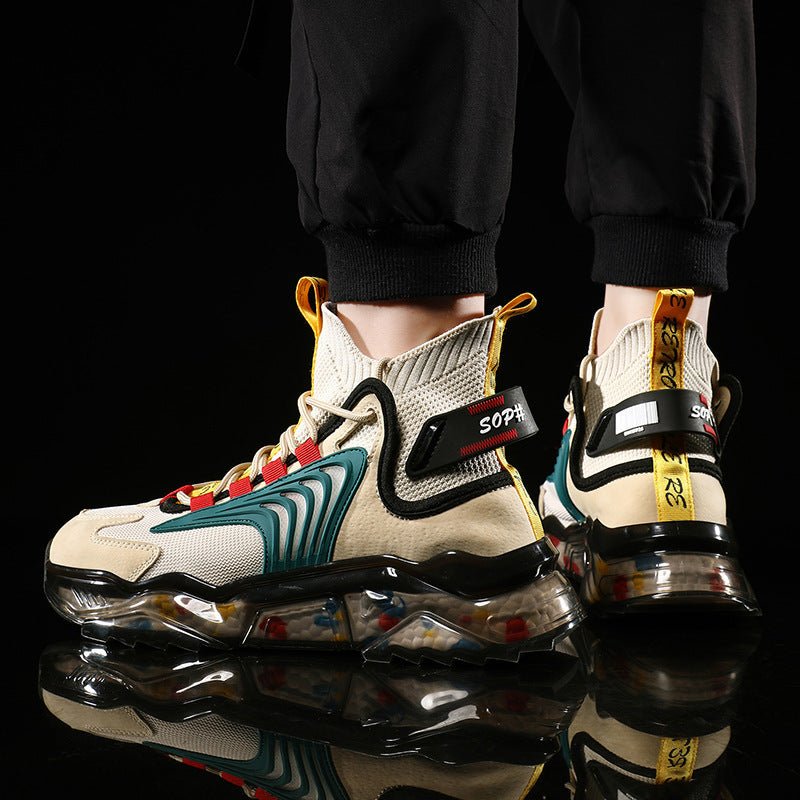 Chaussures montantes pour hommes, semelle épaisse, respirantes, décontractées - IVOIRART.COM