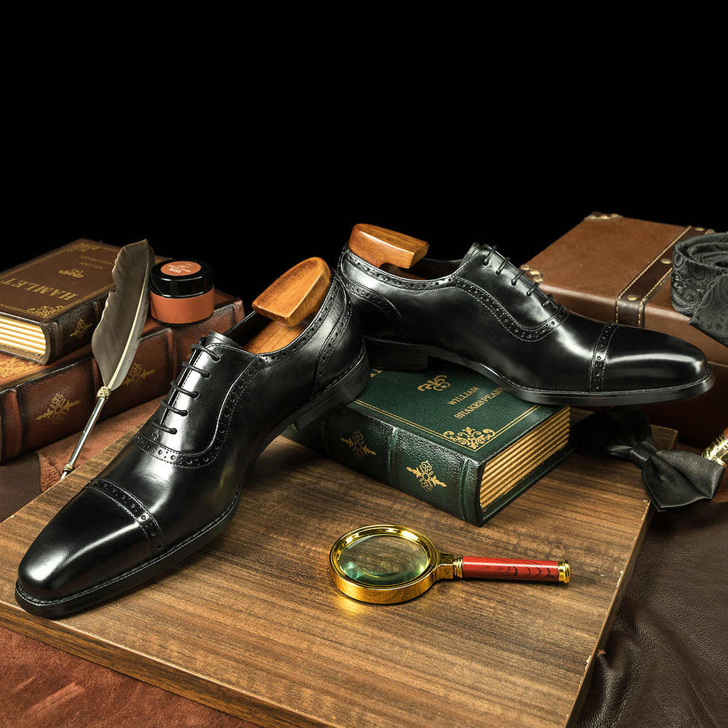 Chaussures Oxford en cuir style britannique pour homme, business, antidérapantes. - IVOIRART.COM