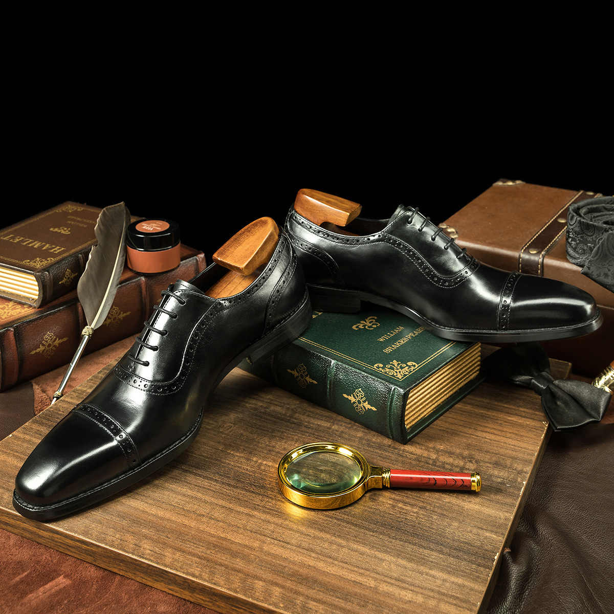 Chaussures Oxford en cuir style britannique pour homme, business, antidérapantes. - IVOIRART.COM