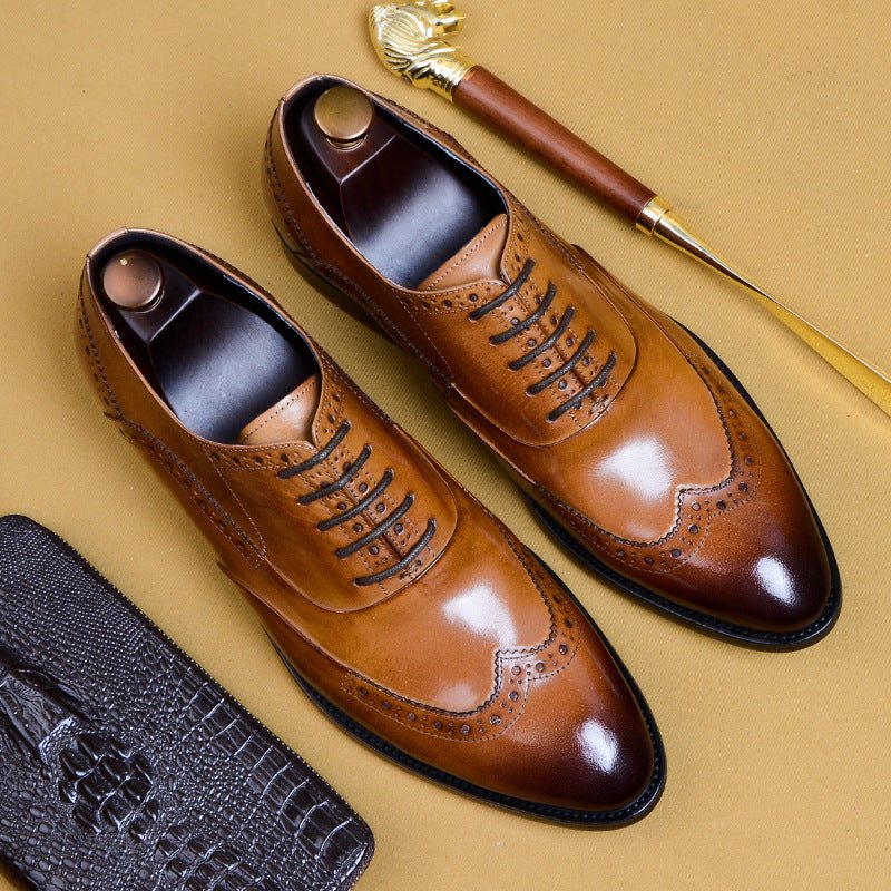 Chaussures Oxford Pointues Homme - Formelles et Professionnelles, Cuir Véritable - IVOIRART.COM