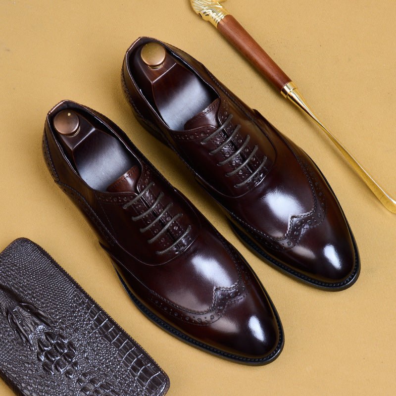 Chaussures Oxford Pointues Homme - Formelles et Professionnelles, Cuir Véritable - IVOIRART.COM