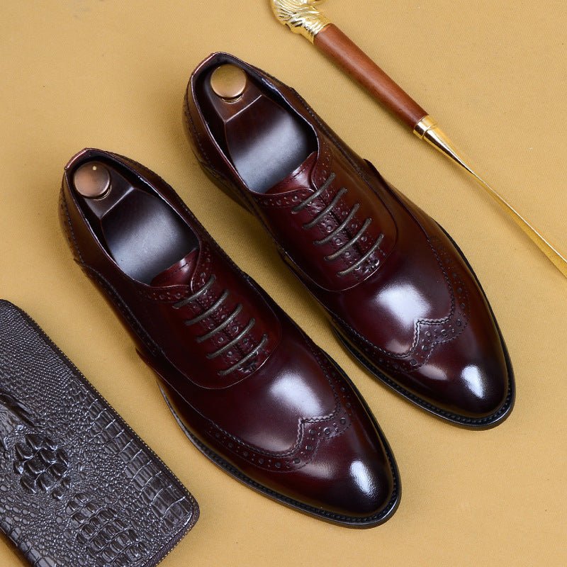 Chaussures Oxford Pointues Homme - Formelles et Professionnelles, Cuir Véritable - IVOIRART.COM