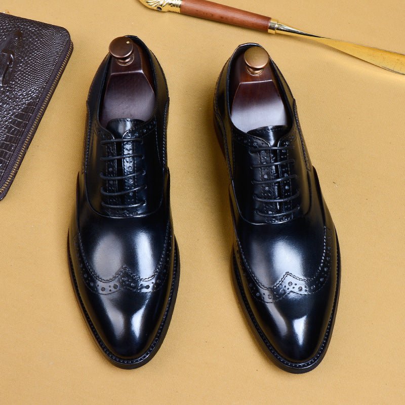 Chaussures Oxford Pointues Homme - Formelles et Professionnelles, Cuir Véritable - IVOIRART.COM