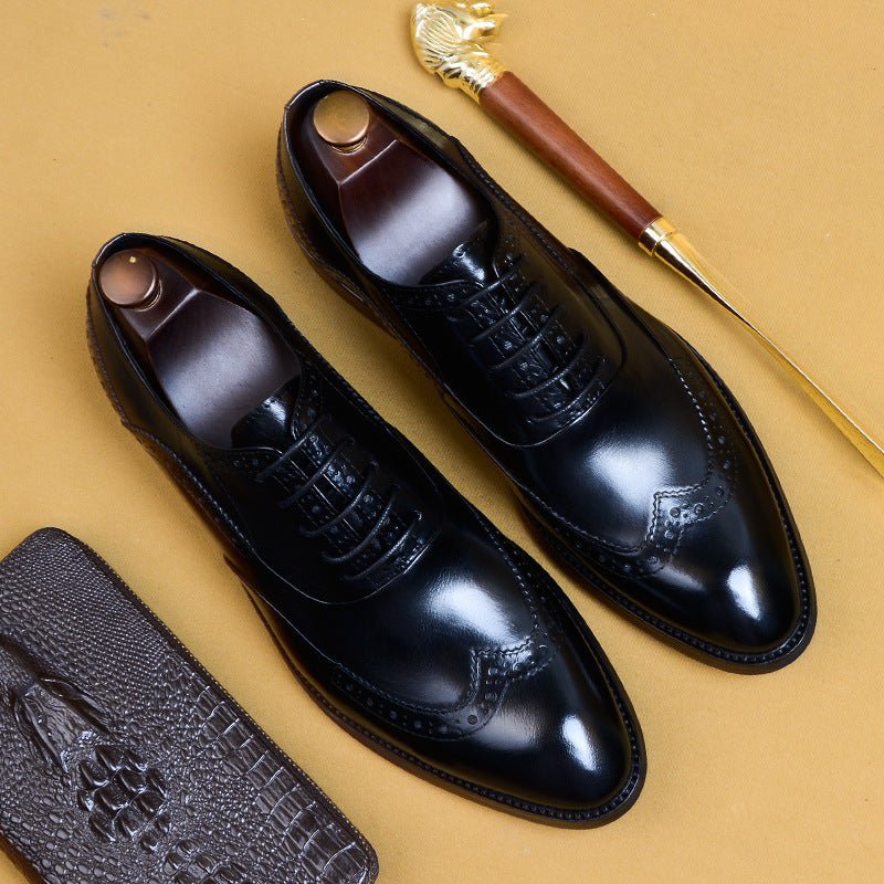 Chaussures Oxford Pointues Homme - Formelles et Professionnelles, Cuir Véritable - IVOIRART.COM