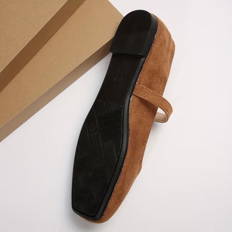Chaussures plates Mary Jane vintage en cuir véritable avec semelle en caoutchouc - IVOIRART.COM