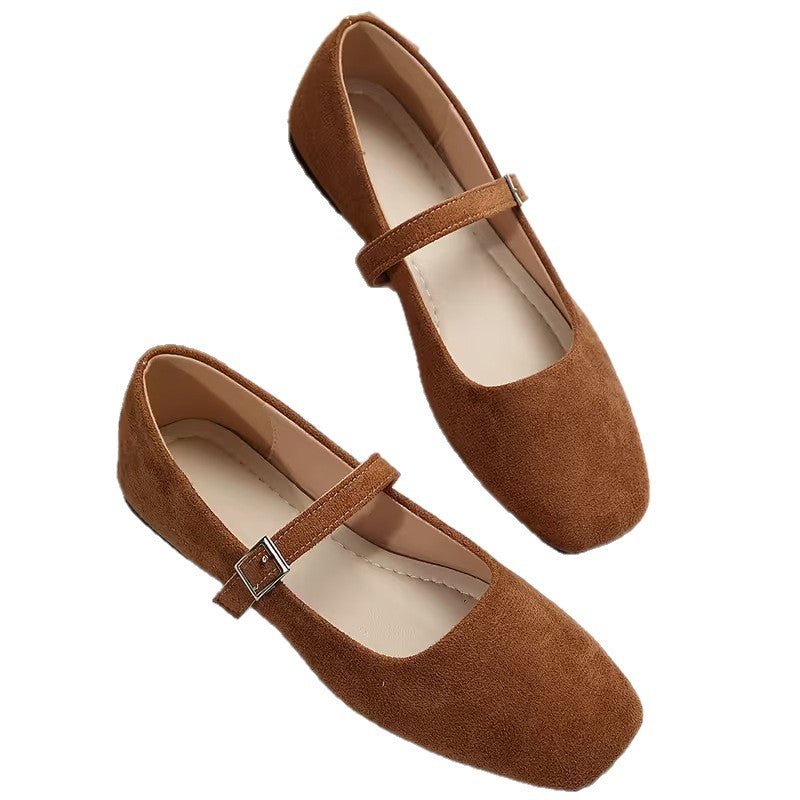Chaussures plates Mary Jane vintage en cuir véritable avec semelle en caoutchouc - IVOIRART.COM