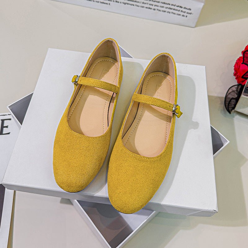 Chaussures plates Mary Jane vintage en cuir véritable avec semelle en caoutchouc - IVOIRART.COM