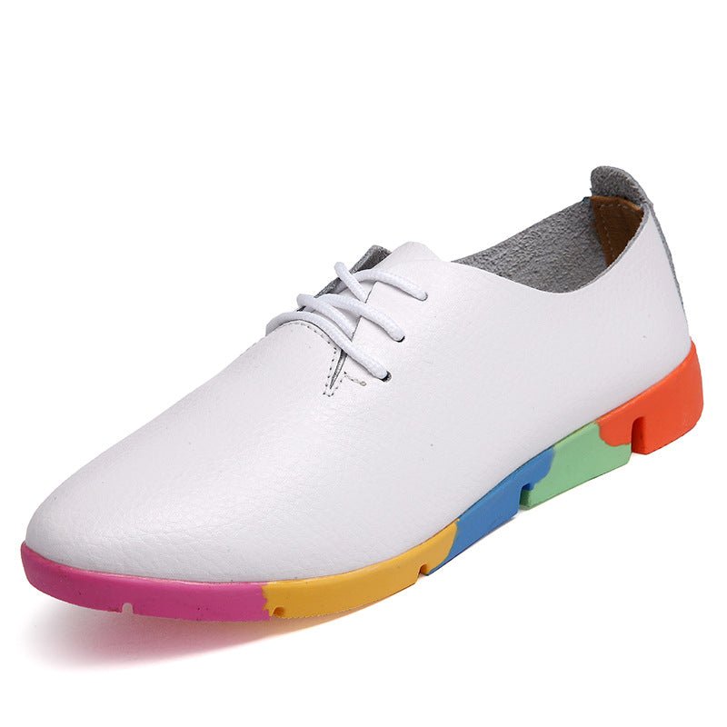Chaussures pointues pour femmes en cuir blanc, confort infirmière, style décontracté, offres en gros - IVOIRART.COM