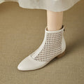 Chaussures pour femme rétro en cuir vachette, talon bas, zip arrière, élégantes! - IVOIRART.COM
