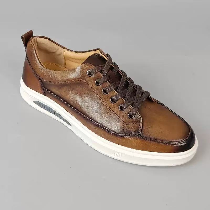 Chaussures pour hommes polyvalentes de style coréen, sport en cuir allure moderne - IVOIRART.COM