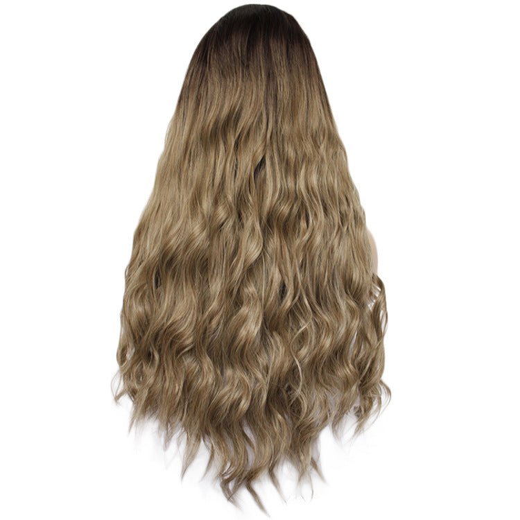 Chemical fiber front lace gradient long curly wig - IVOIRART.COM