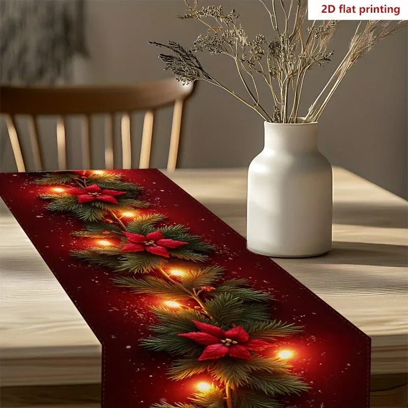 Chemin de Table Imprimé Thème Noël Décoratif 33 x 183 cm Polyester - IVOIRART.COM