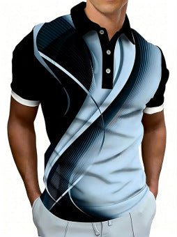 Chemise Homme à Manches Courtes Sportive-Casual Imprimé Numérique 3D Géométrique - IVOIRART.COM