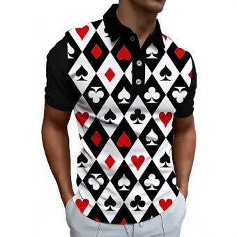 Chemise Homme à Manches Courtes Sportive-Casual Imprimé Numérique 3D Géométrique - IVOIRART.COM