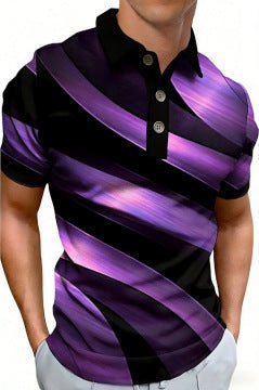 Chemise Homme à Manches Courtes Sportive-Casual Imprimé Numérique 3D Géométrique - IVOIRART.COM