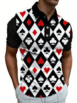 Chemise Homme à Manches Courtes Sportive-Casual Imprimé Numérique 3D Géométrique - IVOIRART.COM