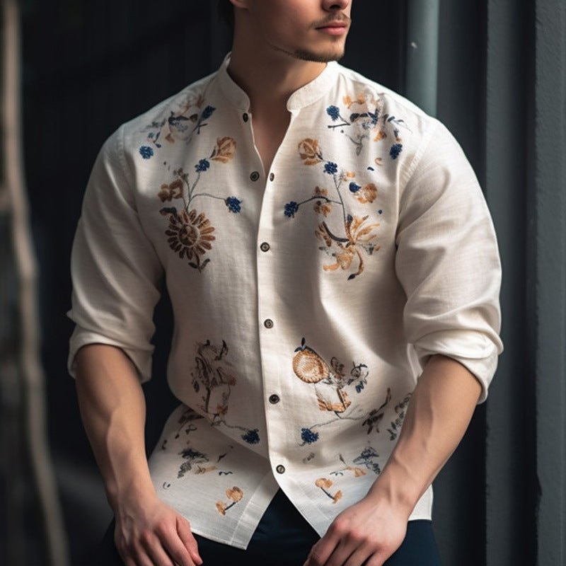 Chemise homme respirante manches longues imprimée - Cardigan sport léger confort - IVOIRART.COM