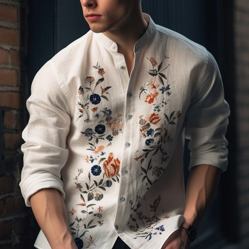Chemise homme respirante manches longues imprimée - Cardigan sport léger confort - IVOIRART.COM