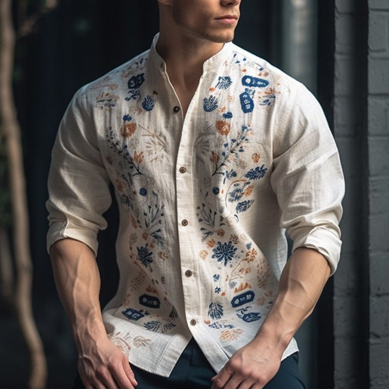 Chemise homme respirante manches longues imprimée - Cardigan sport léger confort - IVOIRART.COM