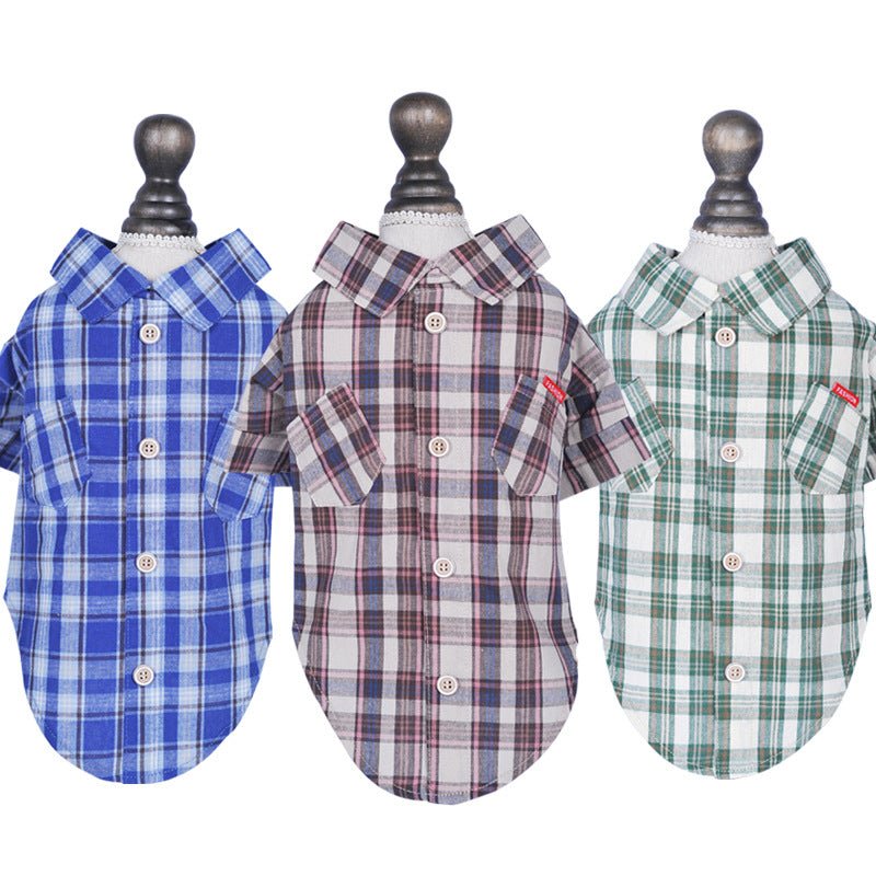 Chemise pour Petit Chien d'Été avec Double Poche Diagonale en Tissu Fin - IVOIRART.COM