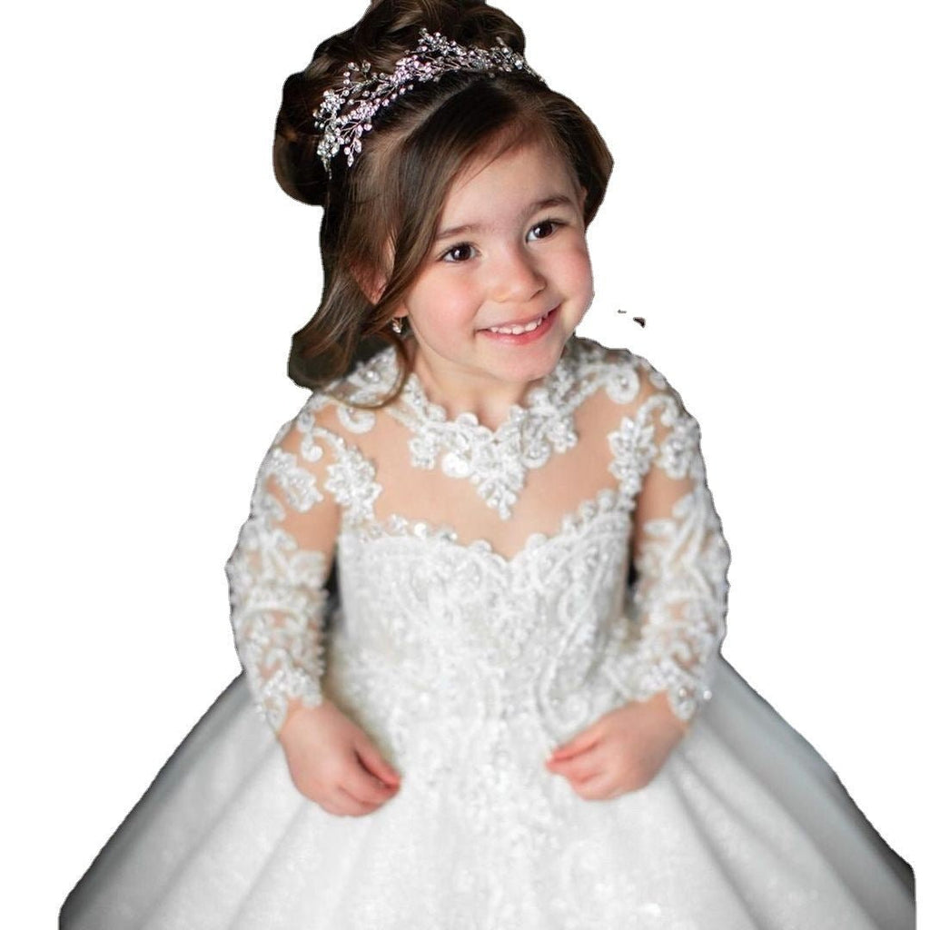 Children's Birthday Princess Dresses Of Bride Fellow Kids Bow Tulle Tutu Skirt - IVOIRART.COM