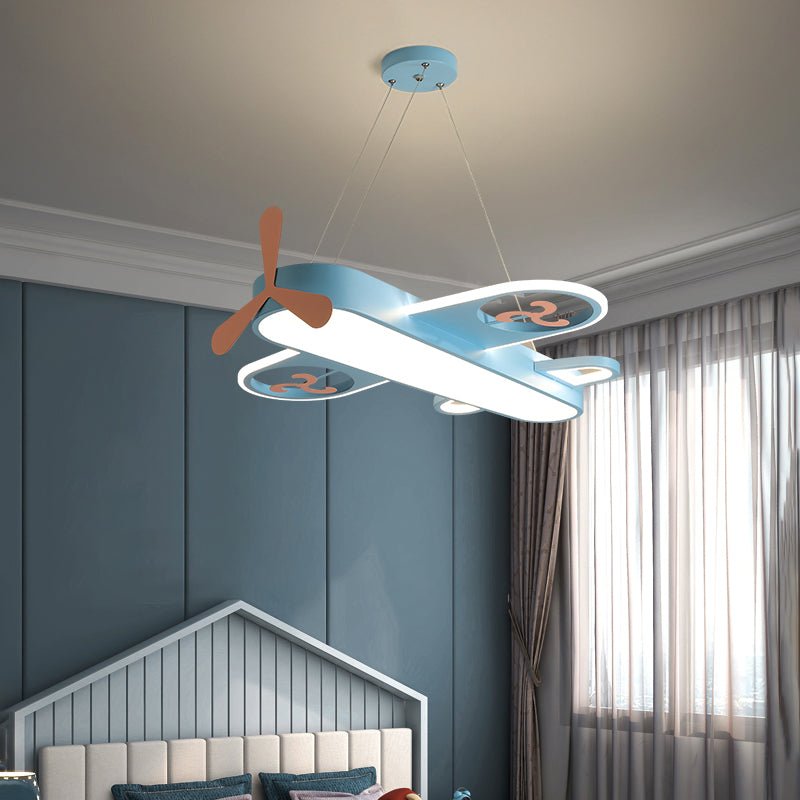 Children's Room Plane Light Led Cartoon Chandelier - IVOIRART.COM