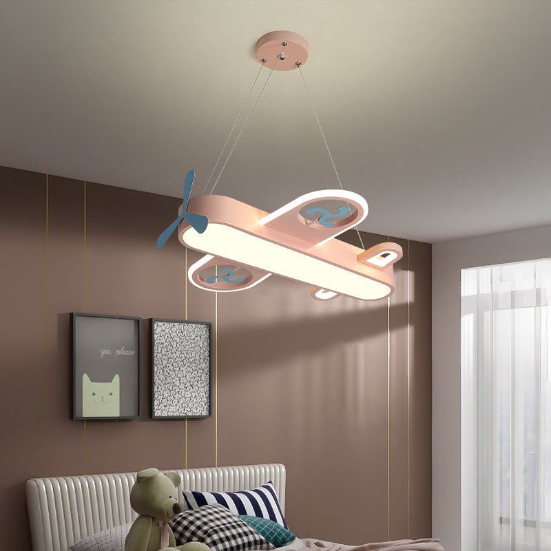 Children's Room Plane Light Led Cartoon Chandelier - IVOIRART.COM