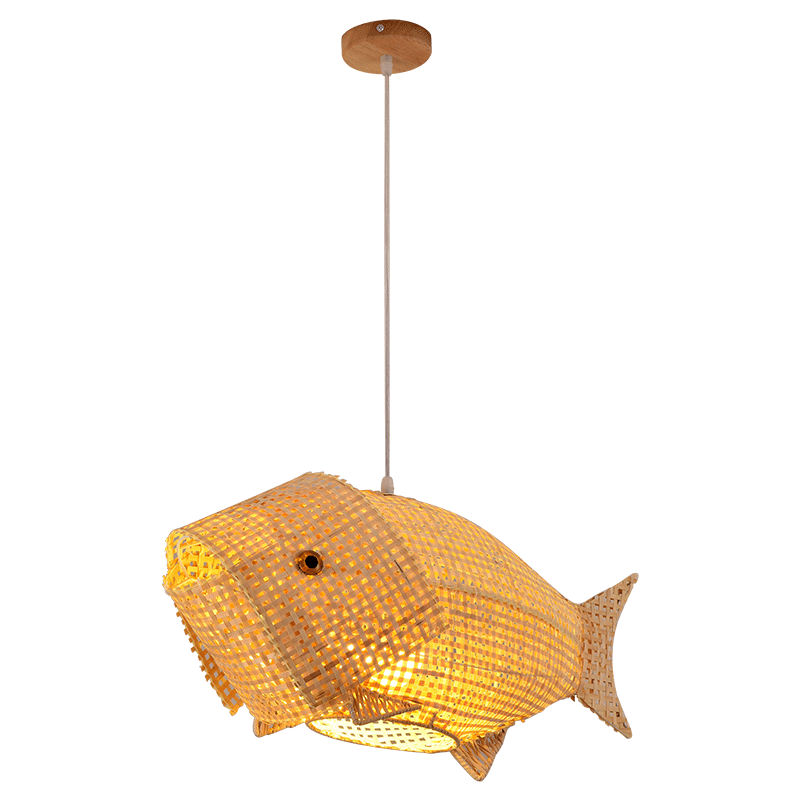 Chinese Style Handmade Bamboo Fish-shaped Chandelier for Home Restaurant DecorCo - IVOIRART.COM