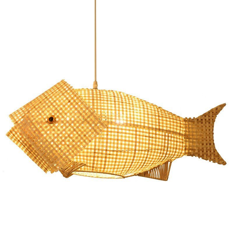 Chinese Style Handmade Bamboo Fish-shaped Chandelier for Home Restaurant DecorCo - IVOIRART.COM