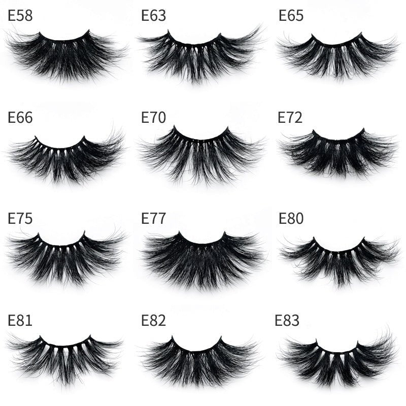 Cils faits main en poils de vison, 15 styles, noir, taille 25 mm pour un regard captivant - IVOIRART.COM