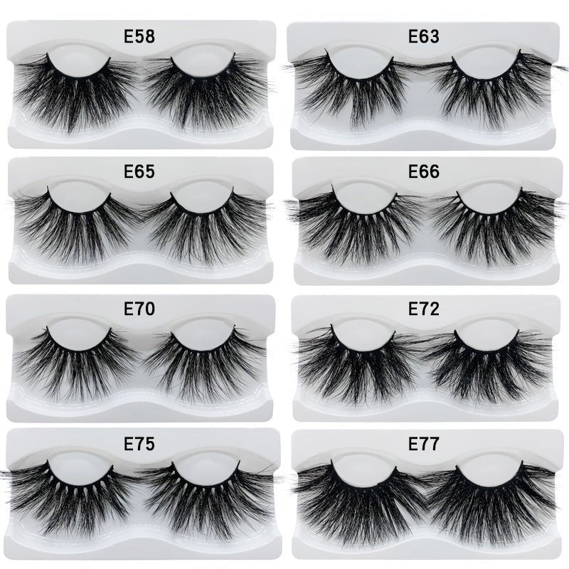 Cils faits main en poils de vison, 15 styles, noir, taille 25 mm pour un regard captivant - IVOIRART.COM
