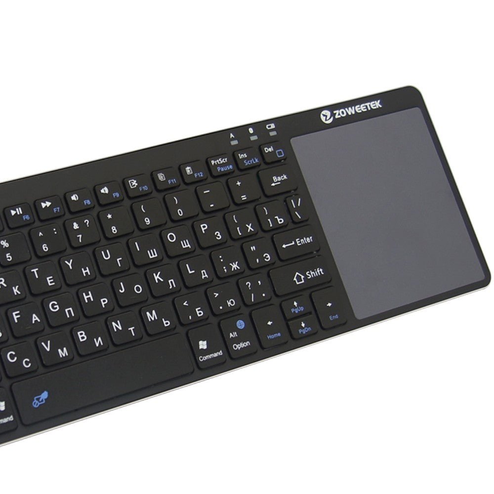 Clavier Bluetooth Mini Zoweetek k12bt-1 Sans Fil avec Pavé Tactile Russe Anglais Espagnol pour TV, PC, Android, Téléphone - IVOIRART.COM