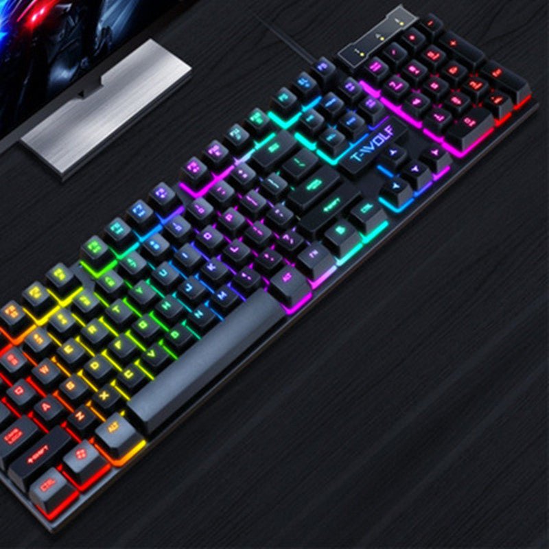 Clavier Filaire Lumineux USB Gamer avec Effet Flottant et Manipulateur - IVOIRART.COM