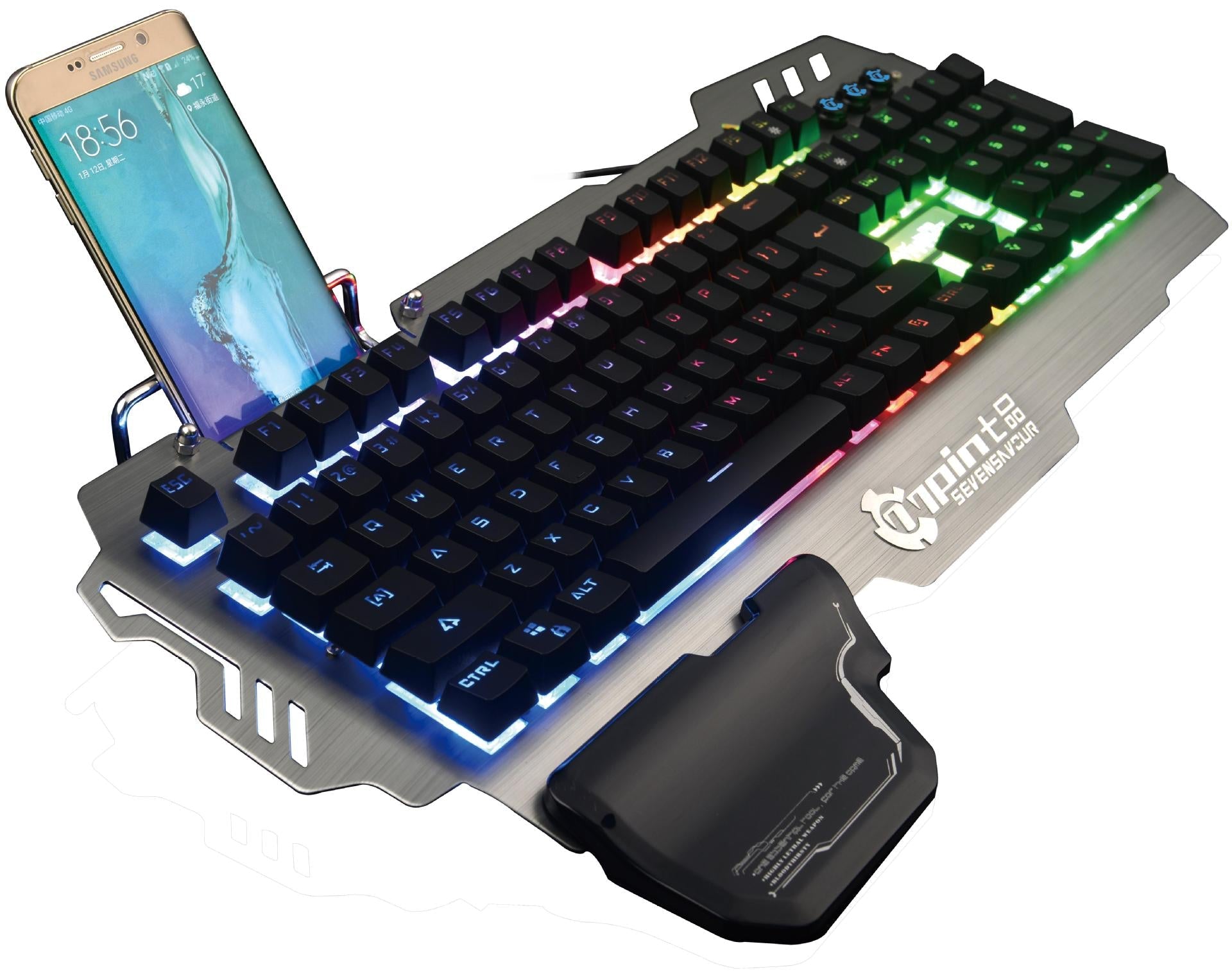 Clavier mécanique de jeu filaire en métal, rétroéclairage multicolore, ultra design - IVOIRART.COM