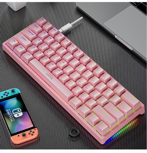 Clavier mécanique en plastique pour jeux, 61 touches, interrupteurs bleus, noir - IVOIRART.COM