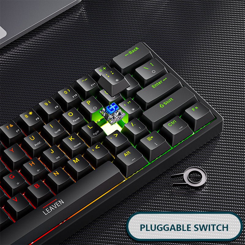 Clavier mécanique en plastique pour jeux, 61 touches, interrupteurs bleus, noir - IVOIRART.COM