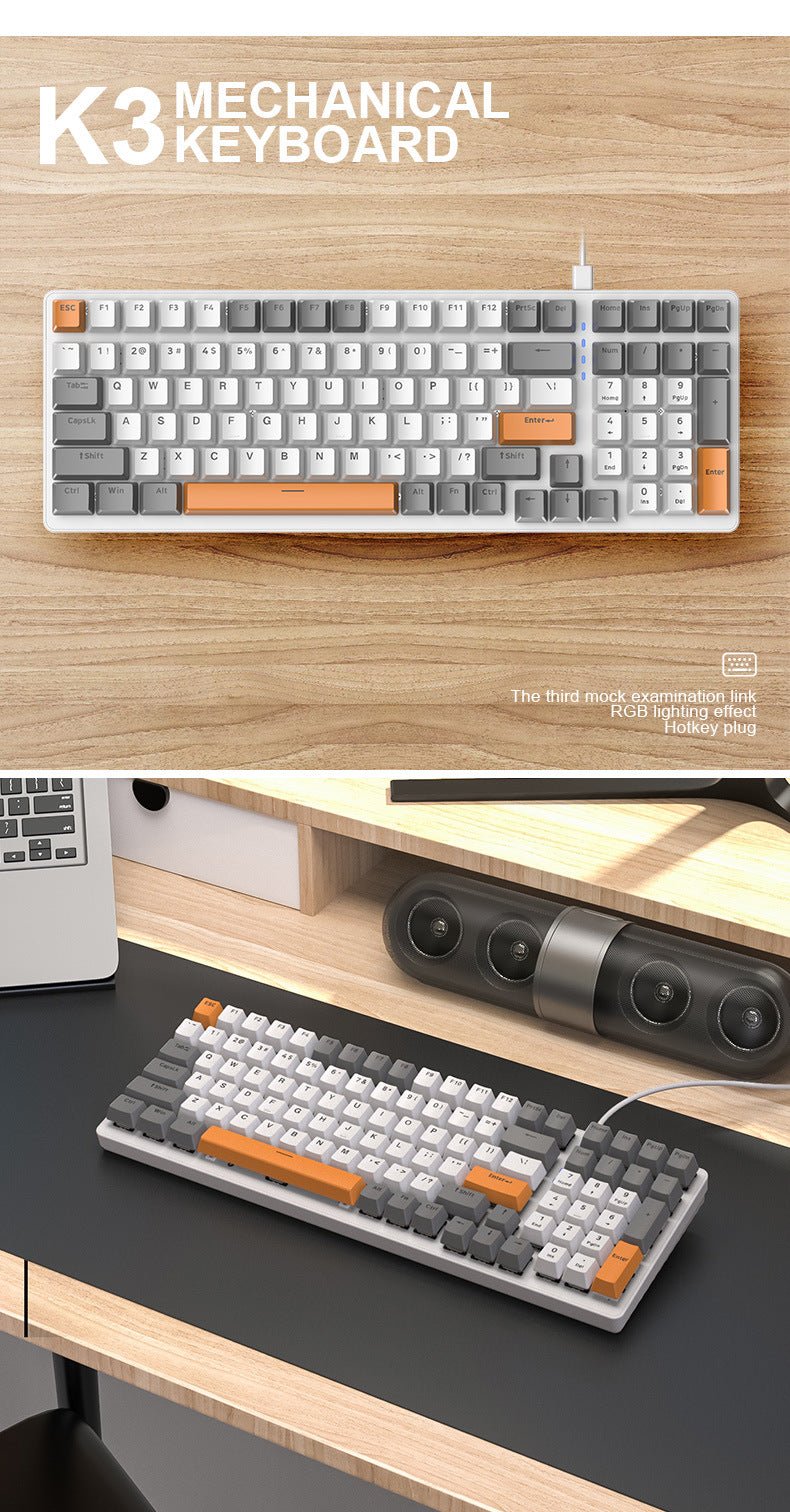 Clavier Mécanique en Plastique pour Ordinateur avec 100 Touches et Connexion USB - IVOIRART.COM