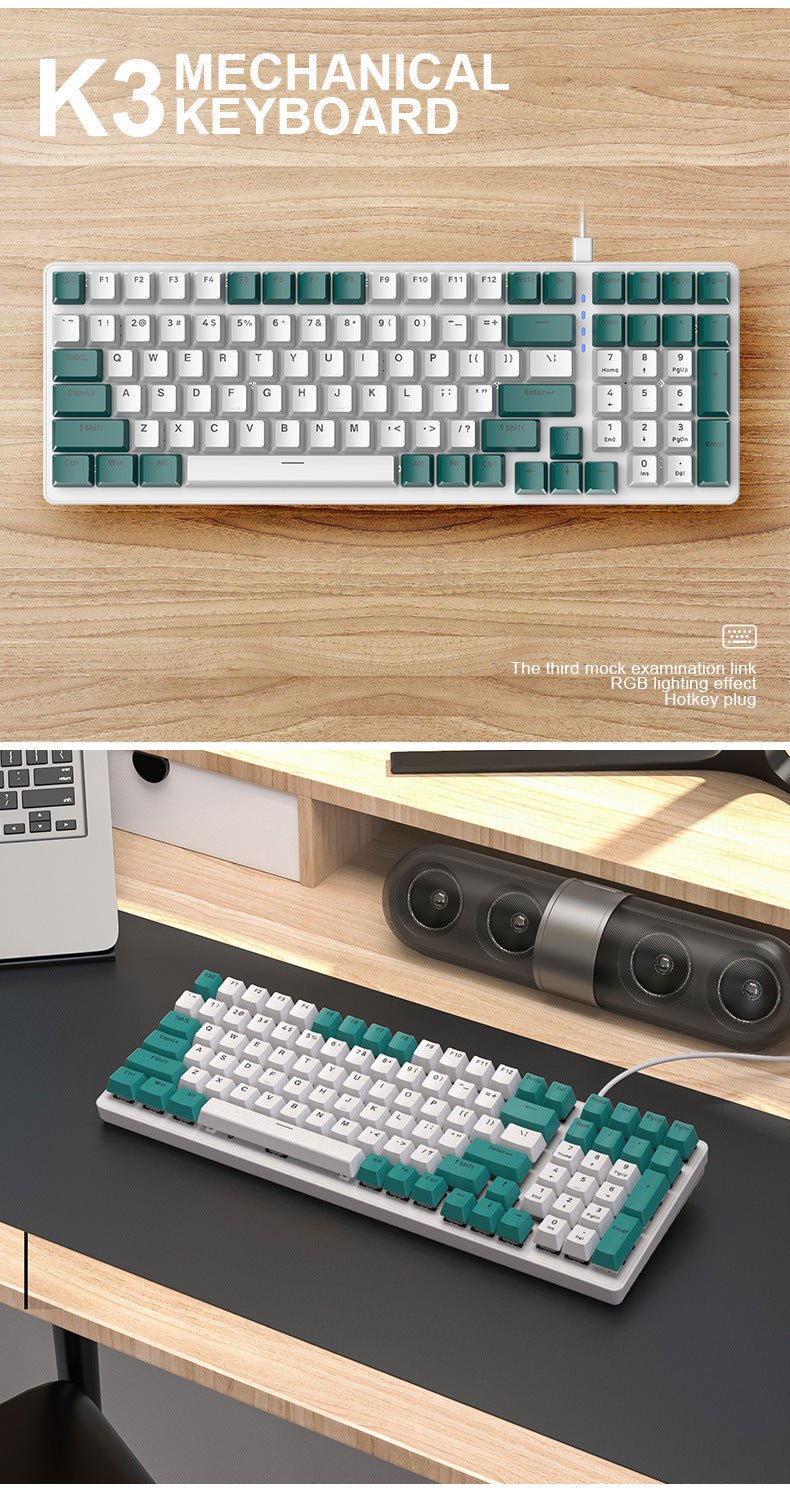 Clavier Mécanique en Plastique pour Ordinateur avec 100 Touches et Connexion USB - IVOIRART.COM