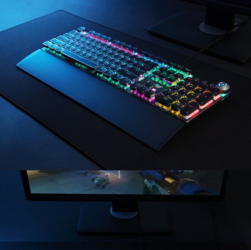 Clavier mécanique filaire F2088 avec 108 touches, course 4,0 mm, repose-poignets intégré pour une expérience de frappe optimale - IVOIRART.COM