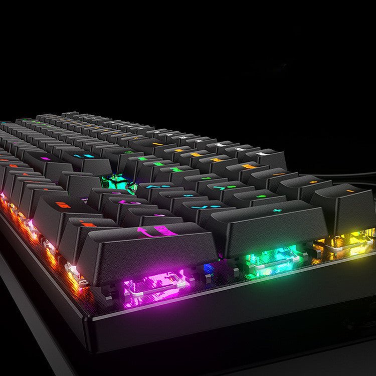 Clavier Mécanique Filaire USB à Axes Remplaçables pour Jeu Vidéo Noir et Argent - IVOIRART.COM