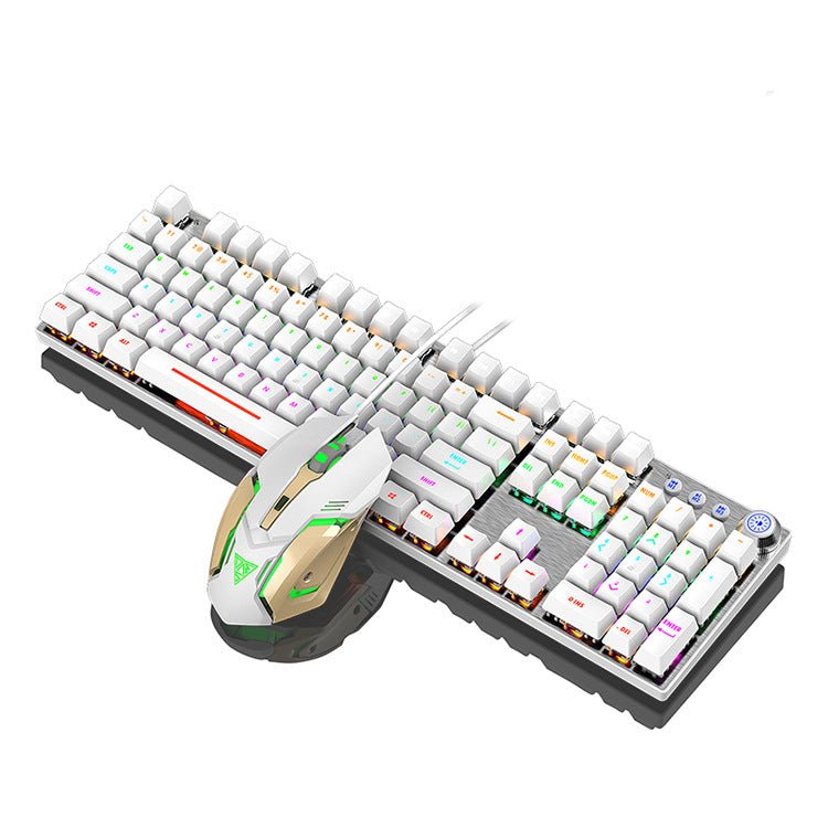 Clavier Mécanique Filaire USB à Axes Remplaçables pour Jeu Vidéo Noir et Argent - IVOIRART.COM