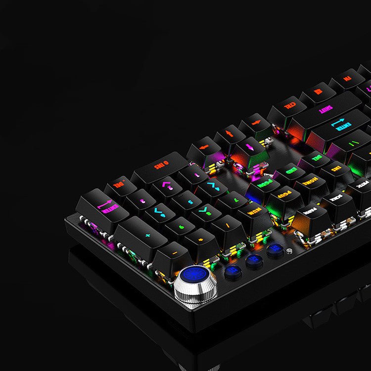 Clavier Mécanique Filaire USB à Axes Remplaçables pour Jeu Vidéo Noir et Argent - IVOIRART.COM