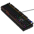 Clavier Mécanique Filaire USB à Axes Remplaçables pour Jeu Vidéo Noir et Argent - IVOIRART.COM