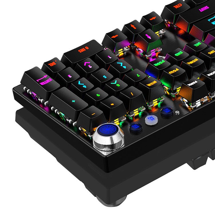 Clavier Mécanique Filaire USB à Axes Remplaçables pour Jeu Vidéo Noir et Argent - IVOIRART.COM
