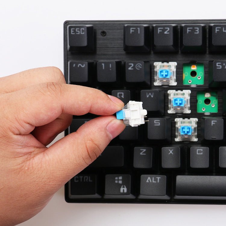 Clavier Mécanique Filaire USB à Axes Remplaçables pour Jeu Vidéo Noir et Argent - IVOIRART.COM